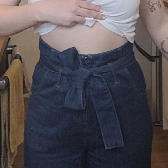 Paperbag blue denim jeans - Picture 3 of 3